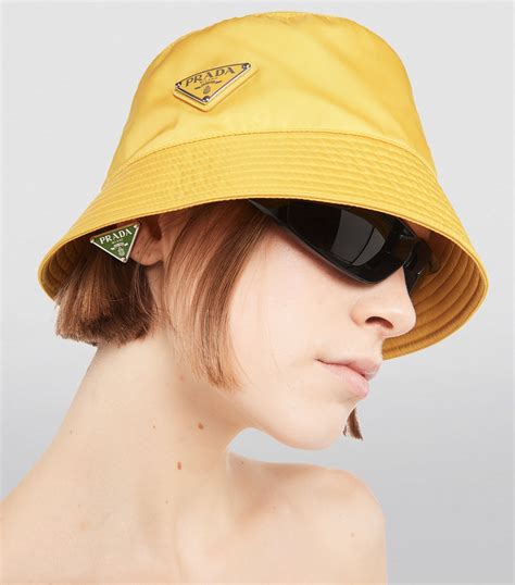 prada bucket hat label|Prada re nylon bucket hat.